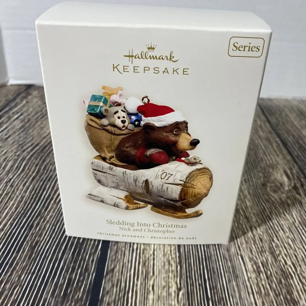 2007 Hallmark 'Sledding Into Christmas' Nick & Christopher Series Tree Ornament